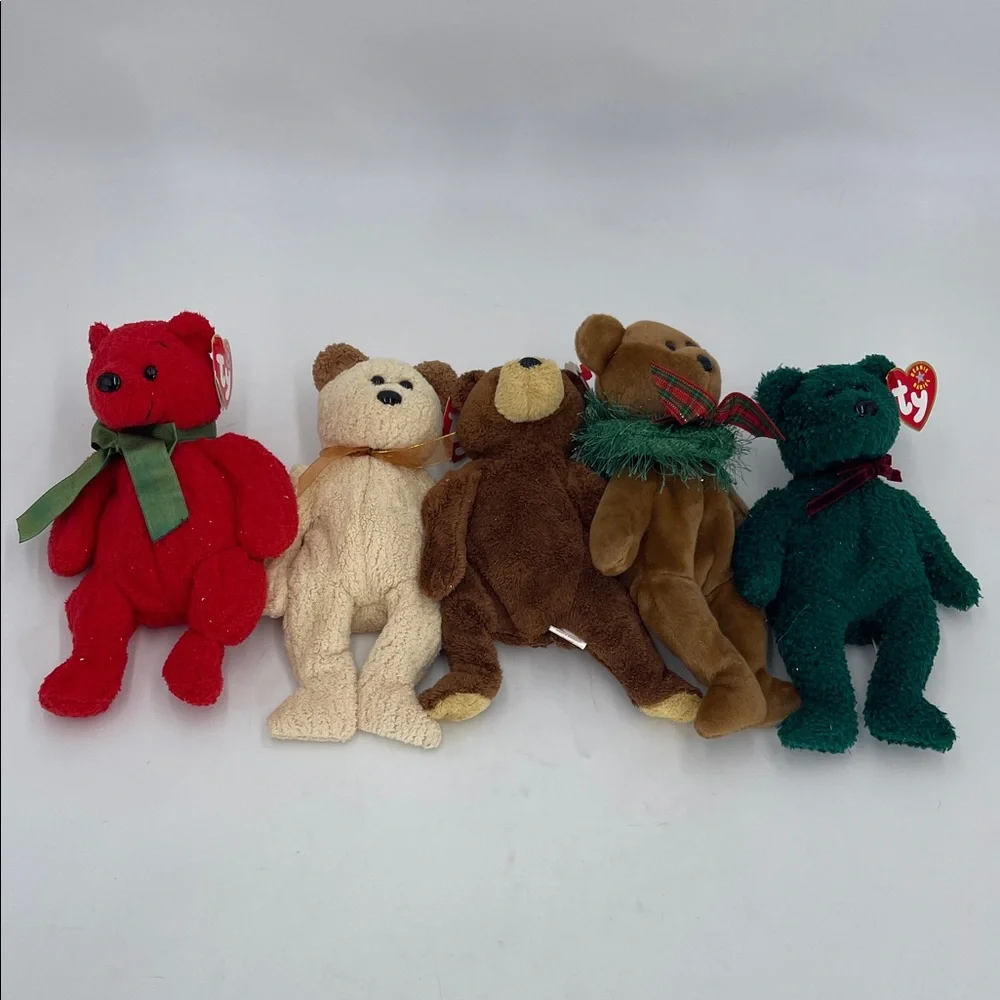 Ty Beanie 2000-2004 Colorful Plush Bear Set